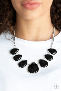 Drop Zone - black Paparazzi Necklace - Glam4love