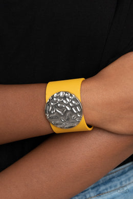Paparazzi Bracelet - The Future Looks Bright - Yellow leather