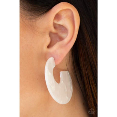 Tropically Torrid -  Paparazzi Earrings White