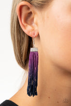 Load image into Gallery viewer, DUAL IMMERSION - PURPLE TO BLUE OMBRE  TASSEL  EARRINGS - PAPARAZZI