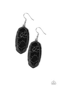 Stone Quest - Black Paparazzi Earrings