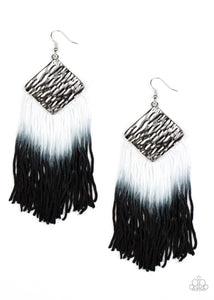 DIP The Scales - Black Paparazzi Fringe Earrings