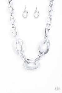 All In-VINCIBLE - Paparazzi  Silver Acrylic Necklace