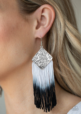 DIP The Scales - Black Paparazzi Fringe Earrings