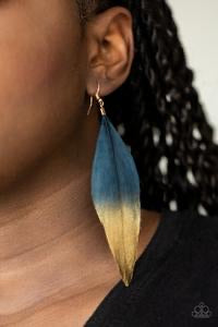 Paparazzi Accessories - Fleek Feathers - Blue Earrings