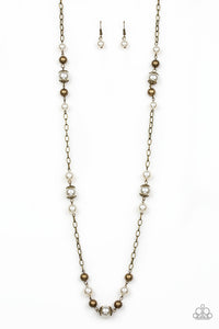 Wall Street Waltz – Paparazzi – Brass Bead and Pearl Necklace