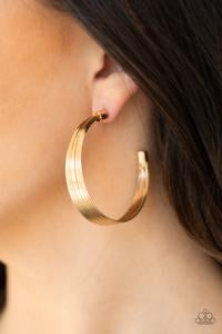 Live Wire - Paparazzi Gold hoop earrings