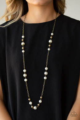 Wall Street Waltz – Paparazzi – Brass Bead and Pearl Necklace