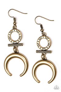 Majestically Moon Child - Paparazzi Earrings Brass