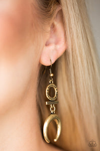 Majestically Moon Child - Paparazzi Earrings Brass
