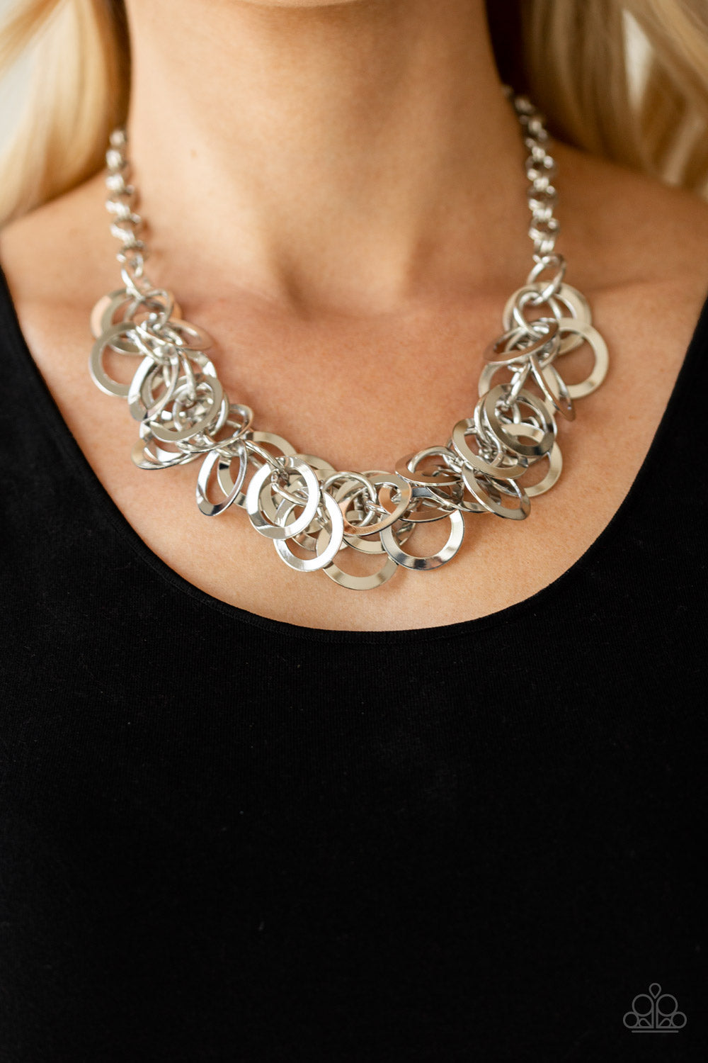 Ringing In The Bling - Silver Paparazzi Necklace - Glam4love