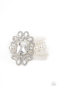 Paparazzi Bracelet- Rule The Room - White Pearls