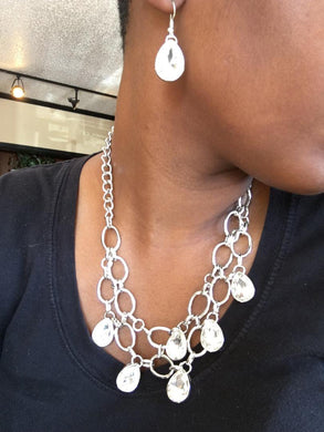 Show-Stopping Shimmer - White Paparazzi Necklace - Glam4love