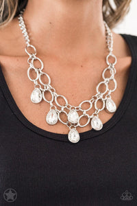 Show-Stopping Shimmer - White Paparazzi Necklace - Glam4love